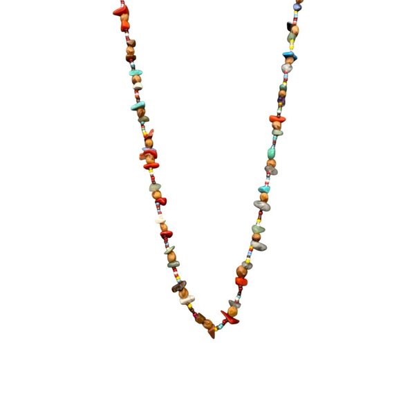 Semi-Precious Gemstones Multicolor Beaded Necklace - Picture 4 of 7